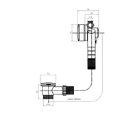 SENATOR vanový sifon s napouštěním přepadem,Click Clack,délka 900mm, zátka 72mm, nerez (3)