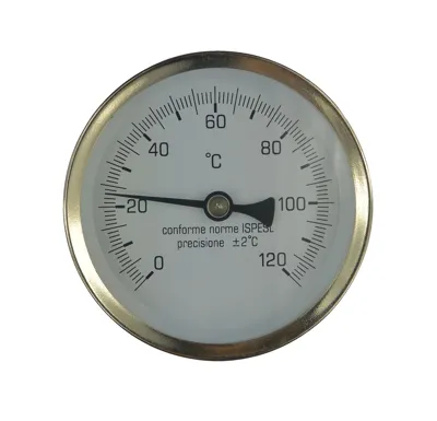 Teploměr bimetalový DN 63, 0 - 120 °C, zadní vývod 1/2", jímka 50 mm
