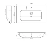 SAPHO PIEDRA keramické umyvadlo nábytkové 81x46,5cm, bílá (11)