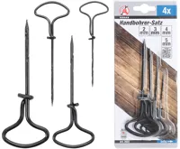 BGS Vrtáky do dřeva 2,0 - 5,0 mm, ruční, sada 4 díly