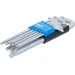 BGS Sada zahnutých klíčů, T-profil (pro Torx) s kulovou hlavou T10–T50 mm, 9dílná