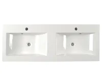 SAPHO YUKON dvojumyvadlo, litý mramor, 120x45cm, bílá (6)