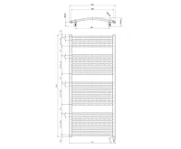 AQUALINE ORBIT-E elektrické otopné těleso oblé 600x1320 mm, 600 W, bílá (7)