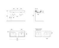 GSI KUBE X keramické dvojumyvadlo 120x47cm, broušená spodní hrana, 3 otvory, bílá ExtraGlaze (5)