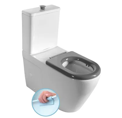 SAPHO MEDIC WC kombi, zvýšený sedák, Rimless, spodní/zadní odpad, bílá