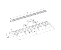 BRUCKNER Podlahový žlab s nerezovým roštem, L-710, DN50 (4)