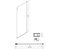 GELCO VOLCANO BLACK boční stěna 900 mm, čiré sklo (3)