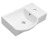 SAPHO LITOS keramické umývátko rohové, 45x32cm, baterie vpravo, bílá