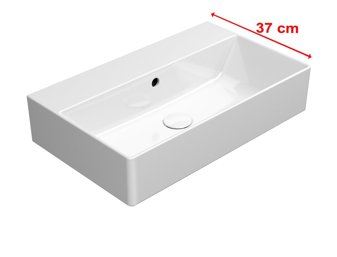 Gsi kube x keramické umyvadlo 60x37cm, bez otvoru, bílá extraglaze