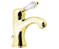 SAPHO KIRKÉ CRYSTAL stojánková umyvadlová baterie s výpustí, páčka krystal, zlato SAPHO KIRKÉ CRYSTAL stojánková umyvadlová baterie s výpustí, páčka krystal, zlato
