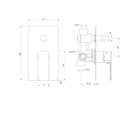 SAPHO SPY podomítková sprchová baterie, 2 výstupy, otočný přepínač, chrom (2)