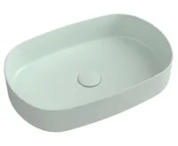 ISVEA INFINITY OVAL keramické umyvadlo na desku, 55x36cm, zelená mint ISVEA INFINITY OVAL keramické umyvadlo na desku, 55x36cm, zelená mint