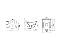 CREAVIT PAULA závěsná WC mísa, 35,5x50cm, bílá (9)