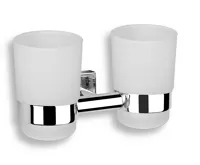 NOVASERVIS Dvojitý držák kartáčků a pasty sklo Titania Elis chrom - 66457,0 NOVASERVIS Dvojitý držák kartáčků a pasty sklo Titania Elis chrom - 66457,0