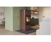 HS Flamingo Krbová kamna AQUAFLAM ® 7 s výměníkem - hnědá - sametová, manuální regulace (14)