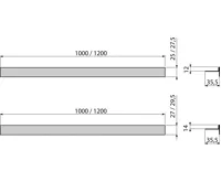 ALCAPLAST Nerezová lišta pro spádovanou podlahu, oboustranná, výška límce 12 mm APZ905M/1000 (1)
