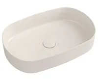 ISVEA INFINITY OVAL keramické umyvadlo na desku, 55x36cm, ivory