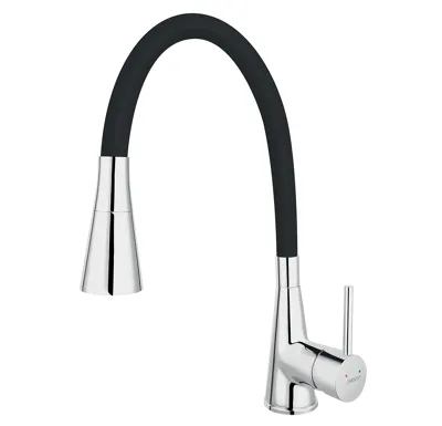 NOVASERVIS Dřezová stojánková baterie s černým ramenem a sprškou - 70720,0C