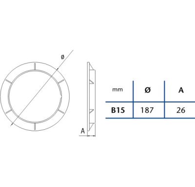 CATA Upevňovací kroužek s vnitřním závitem pro ventilátor CATA B-15