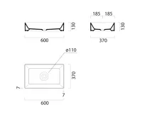 GSI KUBE X keramické umyvadlo na desku, 60x37cm, cenere mat (5)
