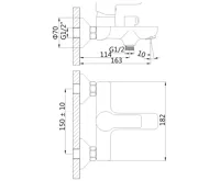 BRUCKNER BARON nástěnná vanová baterie, chrom (2)