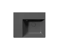 GSI KUBE X keramické umyvadlo 60x47cm, s odkládací plochou vlevo, bez otvoru, černá mat (1)