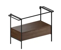 GSI NUBES/NORM konstrukce pod umyvadlo 100x50cm, černá mat/ořech (3)