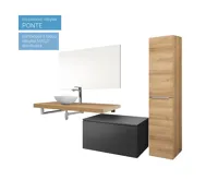 Mailo, koupelnová skříňka, vysoká, L/P otevírání, dub, 350X385/1700 mm (7)