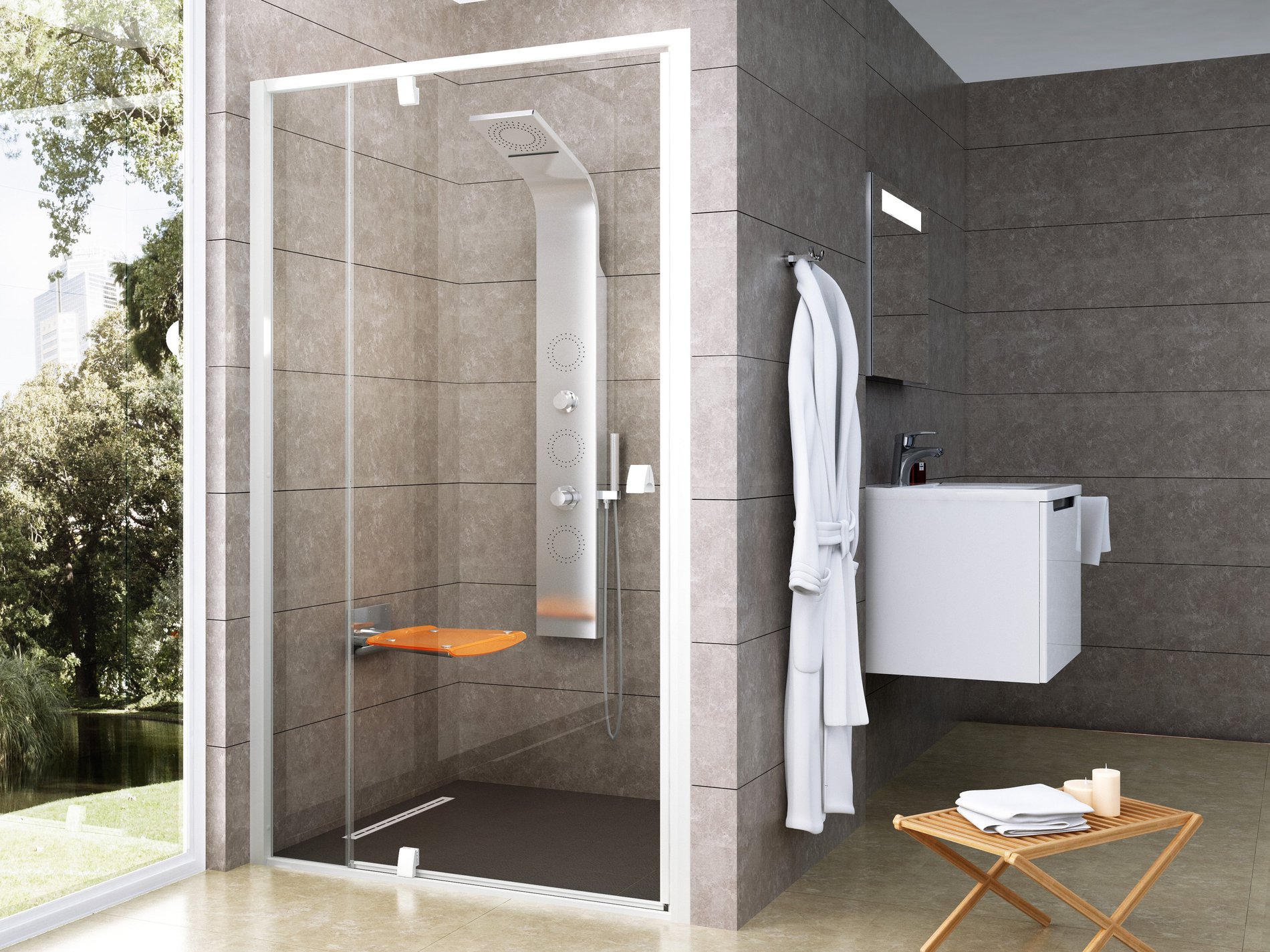 Ravak sprchové dveře pdop2-110 bílá/bílá+transparent