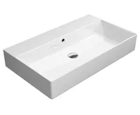 GSI KUBE X keramické umyvadlo 80x47cm, broušená spodní hrana, bez otvoru, bílá ExtraGlaze GSI KUBE X keramické umyvadlo 80x47cm, broušená spodní hrana, bez otvoru, bílá ExtraGlaze