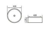 AQUALINE Keramické umyvadlo na desku Ø 42cm, bílá (2)