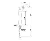 SAPHO ANTEA stojánková umyvadlová baterie vysoká s výpustí, výška 245mm, chrom (4)