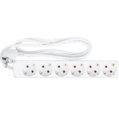 BGS Zásuvková lišta,  6 zásuvky, přívod 1,4 m, 3 × 1,5 mm2, IP 20
