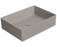 GSI KUBE X keramické umyvadlo na desku, 50x37cm, tortora mat