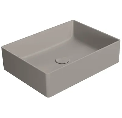 GSI KUBE X keramické umyvadlo na desku, 50x37cm, tortora mat