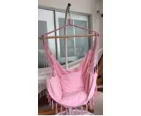 Závěsné křeslo DIONA s třásněmi starorůžová IWH-10190013 (1)