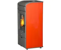 PLAMEN Litinová krbová kamna VESTA - červená (1)