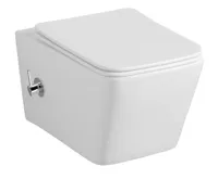 SAPHO PORTO CLEANWASH závěsná WC mísa Rimless, integrovaná baterie a bidet. sprška, 36x52cm, bílá (5)