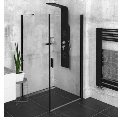 POLYSAN ZOOM BLACK čtvercový sprchový kout 900x900mm L/P varianta