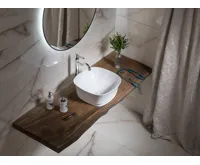 SAPHO IDEA keramické umyvadlo na desku 42x42cm, bílá (4)