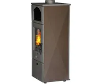 PLAMEN Litinová krbová kamna LAGUNA - hnědá (1)