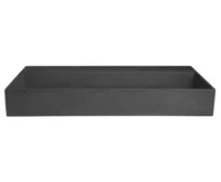 SAPHO QUADRADO betonové umyvadlo včetně výpusti, 96x44cm, černý granit (3)