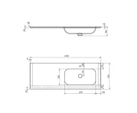 SAPHO ARUBA umyvadlo, Rockstone, 160x51,5cm, pravé, bílá mat (8)
