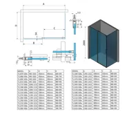 POLYSAN THRON SQUARE obdélníkový sprchový kout 1400x1000mm, hranaté pojezdy (9)