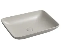 SAPHO INFRANE betonové umyvadlo na desku, včetně výpusti, 57x37cm, bílý pískovec