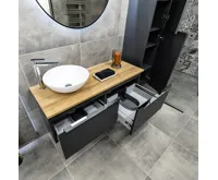 Mailo, koupelnová skříňka s keramickým umyvadlem, antracit, 1 zásuvka, 1010x470x480 mm (6)
