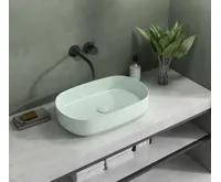 ISVEA INFINITY OVAL keramické umyvadlo na desku, 55x36cm, zelená mint (4)
