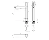 SAPHO KAISA stojánková umyvadlová baterie vysoká, 235mm, černá/měď mat (6)