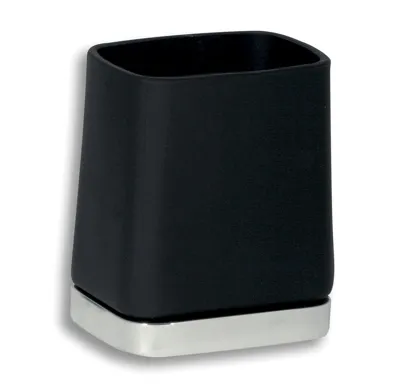 NOVASERVIS Držák kartáčků a pasty sklo Metalia 4 černá-chrom - 6406,5