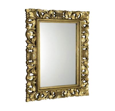 SAPHO SCULE zrcadlo ve vyřezávaném rámu 70x100cm, zlatá